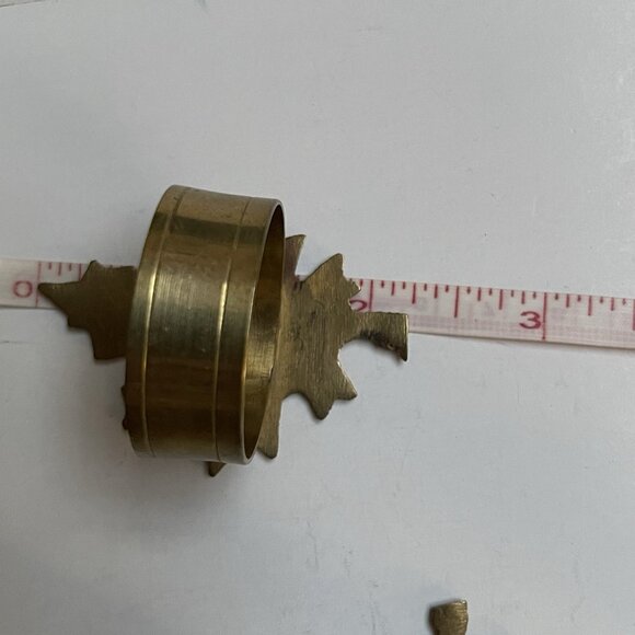 Vintage Brass Maple Leaf Napkin Rings Set Of 4 Autumn Leaves Fall Thanksgiving - Picture 5 of 5